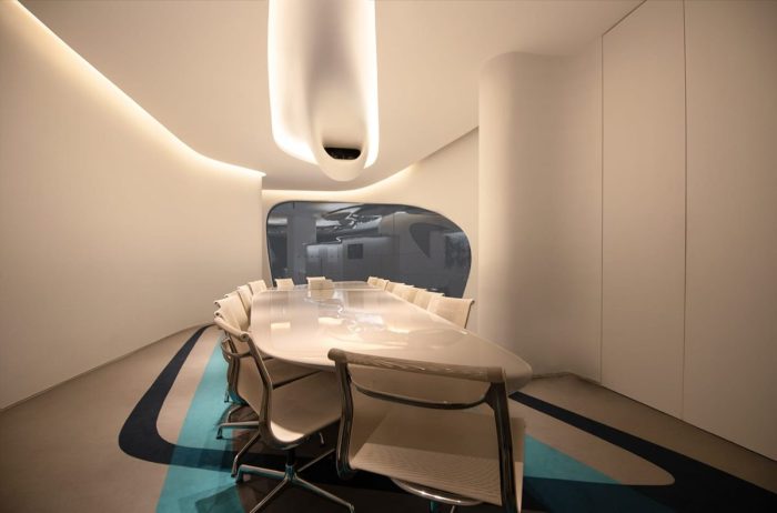 futuristic interior design desk